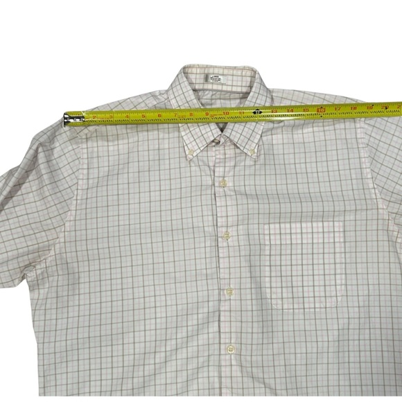 Peter Millar Long-Sleeve Plaid Shirt Large Brown /Pink Cotton Pocket Button Up - Picture 4 of 8